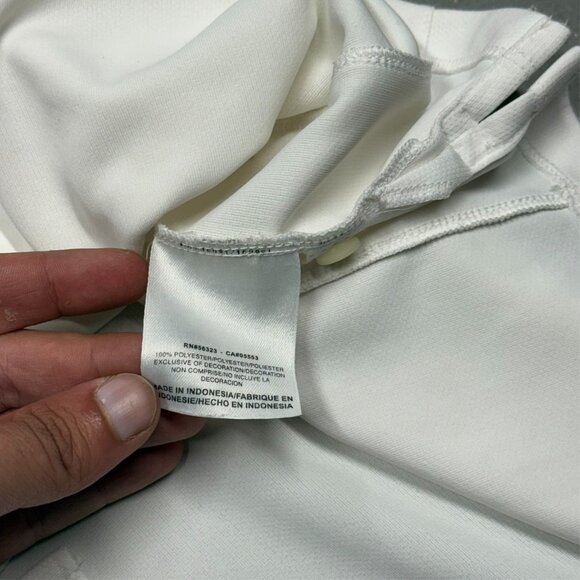 Nike Dri Fit Short Sleeve Polo Golf Shirt Stretch White Medium - Picture 6 of 7